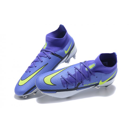 Nike Phantom GT2 Dynamic Fit Elite FG Blue Yellow White High Men Football Boots