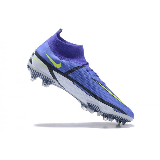 Nike Phantom GT2 Dynamic Fit Elite FG Blue Yellow White High Men Football Boots