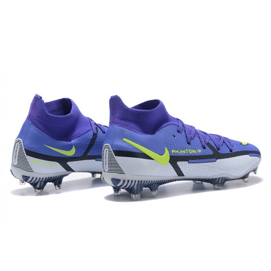 Nike Phantom GT2 Dynamic Fit Elite FG Blue Yellow White High Men Football Boots