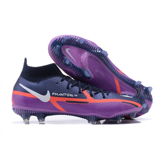 Nike Phantom GT2 Dynamic Fit Elite FG Purple Orange Black White High Men Football Boots