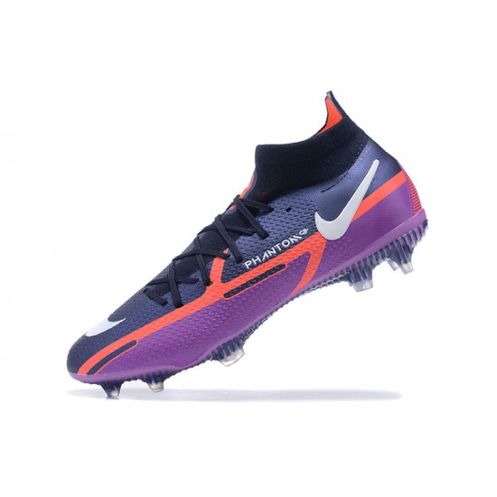 Nike Phantom GT2 Dynamic Fit Elite FG Purple Orange Black White High Men Football Boots