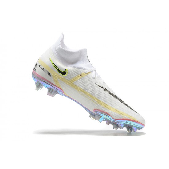 Nike Phantom GT2 Dynamic Fit Elite FG White Black Gray Yellow Blue High Men Football Boots