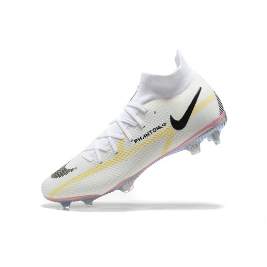 Nike Phantom GT2 Dynamic Fit Elite FG White Black Gray Yellow Blue High Men Football Boots