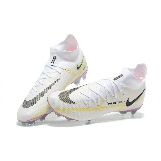 Nike Phantom GT2 Dynamic Fit Elite FG White Black Gray Yellow Blue High Men Football Boots