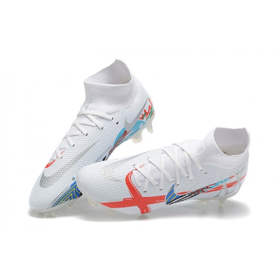 Nike Phantom GT2 Dynamic Fit Elite FG White Orange Blue Black High Men Football Boots