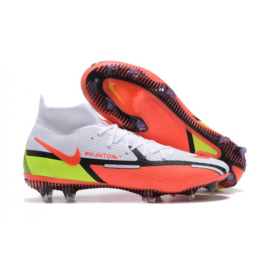 Nike Phantom GT2 Elite DF FG White Orange Yellow Black High Men Football Boots