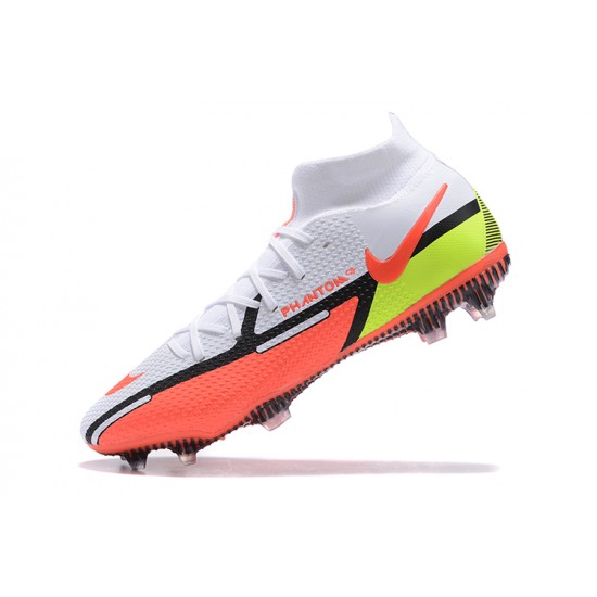 Nike Phantom GT2 Elite DF FG White Orange Yellow Black High Men Football Boots