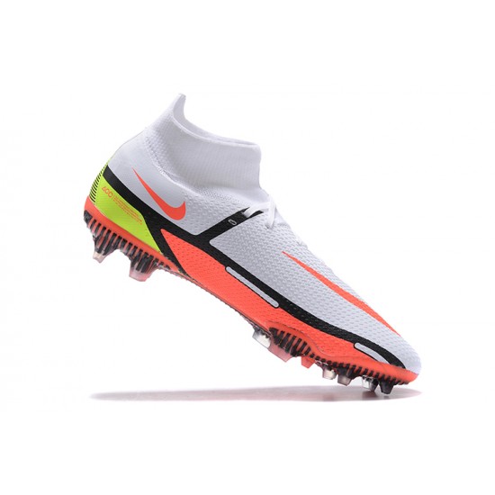 Nike Phantom GT2 Elite DF FG White Orange Yellow Black High Men Football Boots