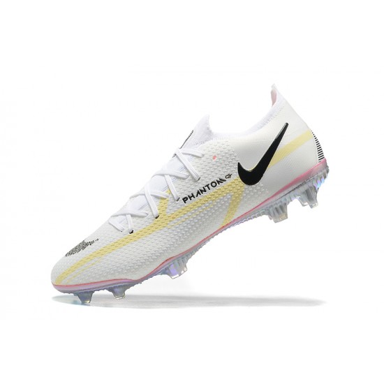 Nike Phantom GT2 Elite FG Black White Yellow Low Men Football Boots