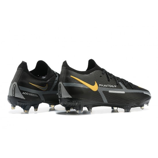 Nike Phantom GT2 Elite FG Gold Black White Low Men Football Boots