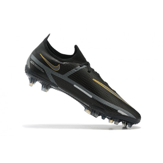 Nike Phantom GT2 Elite FG Gold Black White Low Men Football Boots