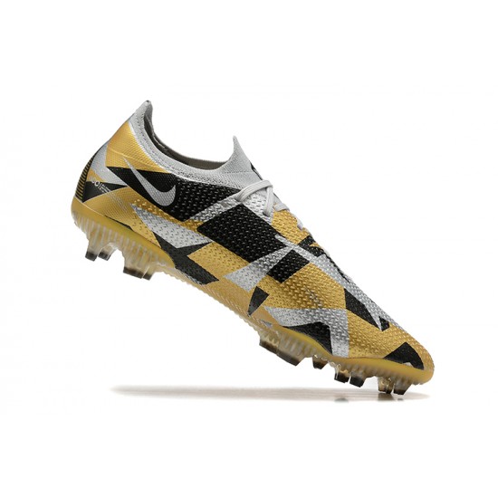 Nike Phantom GT2 Elite FG Gold Gray Black Low Men Football Boots