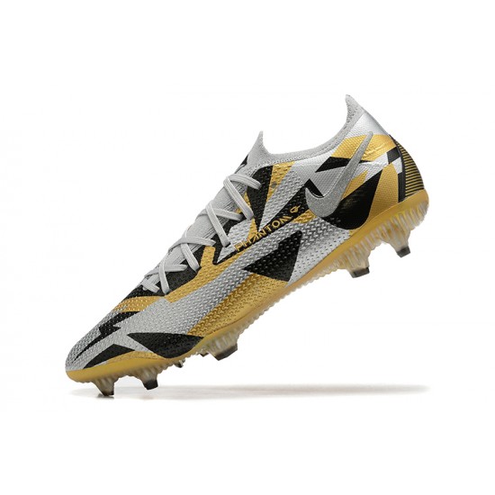 Nike Phantom GT2 Elite FG Gold Gray Black Low Men Football Boots