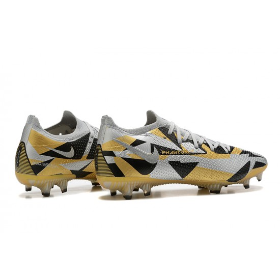 Nike Phantom GT2 Elite FG Gold Gray Black Low Men Football Boots