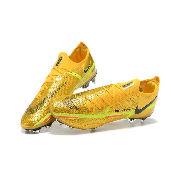 Nike Phantom GT2 Elite FG Gold Yellow Black Low Men Football Boots