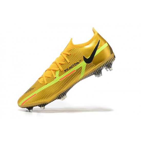 Nike Phantom GT2 Elite FG Gold Yellow Black Low Men Football Boots