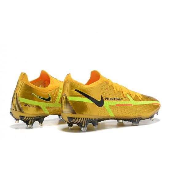 Nike Phantom GT2 Elite FG Gold Yellow Black Low Men Football Boots