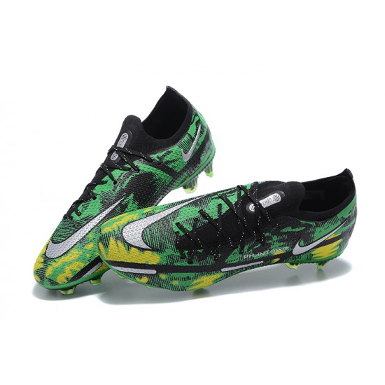 Nike Phantom GT2 Elite FG Green Silver Black Yellow Low Men Football Boots