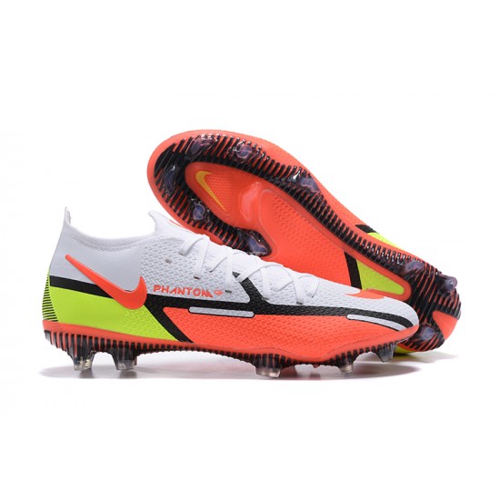 Nike Phantom GT2 Elite FG White Orange Yellow Black Low Men Football Boots