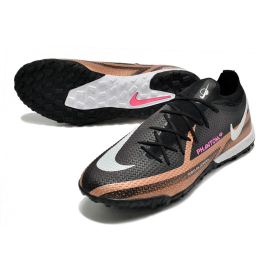 Nike Phantom GT2 Elite TF Low Black Brown White Men Football Boots