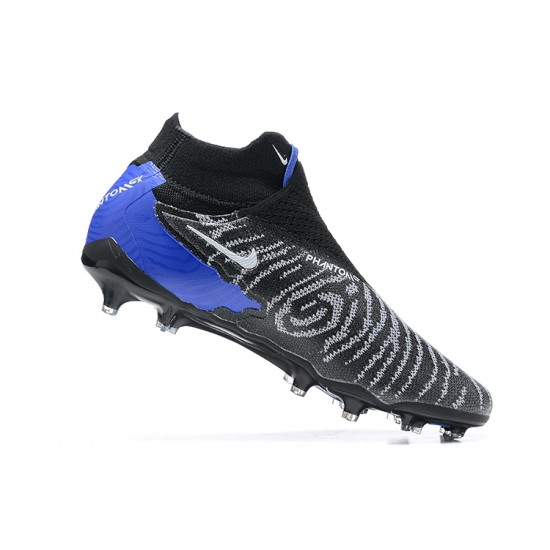 Nike Phantom GX Elite DF Link FG Black White Blue High Football Boots Men