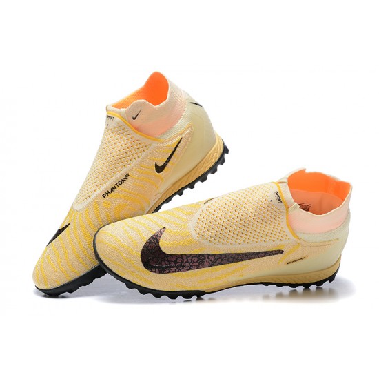 Nike Phantom GX Elite DF Link TF Apricot Black Orange High Football Boots Men