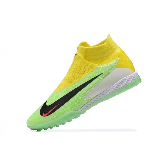 Nike Phantom GX Elite DF Link TF Black Yellow Green Orange High Football Boots Men