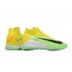 Nike Phantom GX Elite DF Link TF Black Yellow Green Orange High Football Boots Men