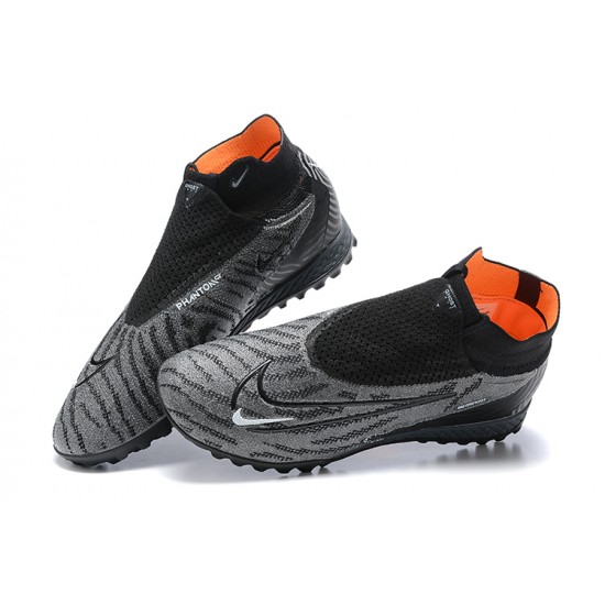 Nike Phantom GX Elite DF Link TF Gray Black High Football Boots Men