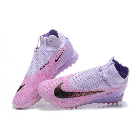 Nike Phantom GX Elite DF Link TF LightPurple Pink High Football Boots Men