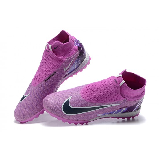 Nike Phantom GX Elite DF Link TF Purple Black White High Football Boots Men