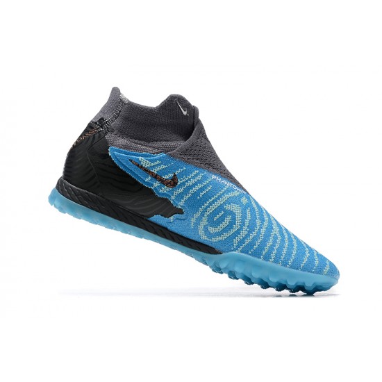 Nike Phantom GX Elite DF Link TF White Blue Black High Football Boots Men Nike Phantom GX Elite DF Link TF White Blue Black High Football Boots Men