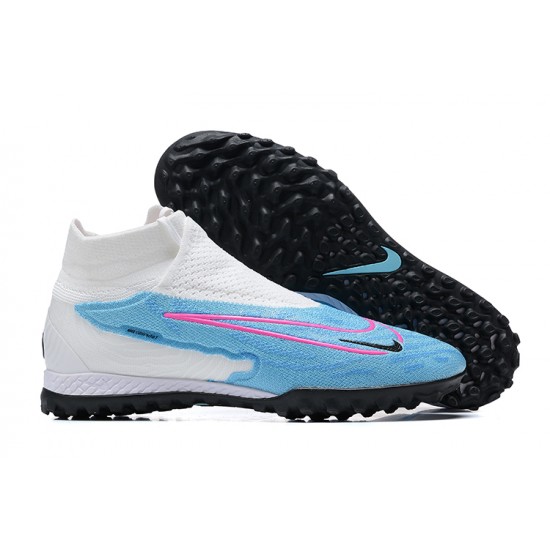 Nike Phantom GX Elite DF Link TF White Blue Pink Black High Football Boots Men