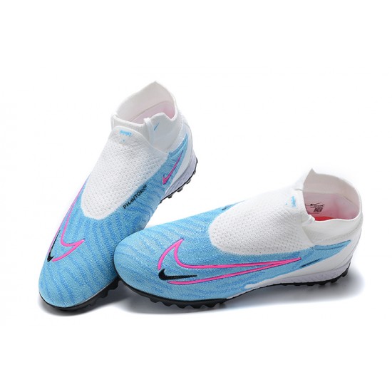 Nike Phantom GX Elite DF Link TF White Blue Pink Black High Football Boots Men