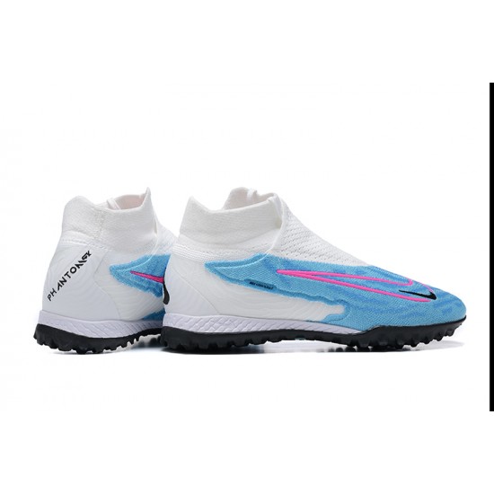 Nike Phantom GX Elite DF Link TF White Blue Pink Black High Football Boots Men