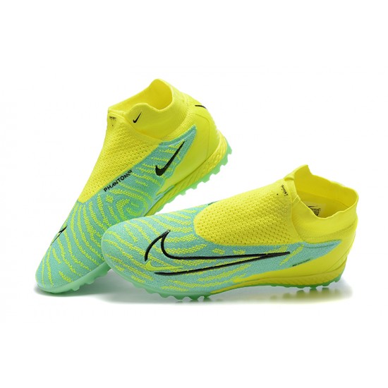 Nike Phantom GX Elite DF Link TF Yellow Green Black High Football Boots Men