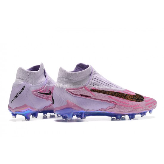 Nike Phantom GX Elite FG Black LightPurple Pink Green High Football Boots Men