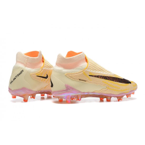 Nike Phantom GX Elite FG Black Light/Yellow Pink High Football Boots Men