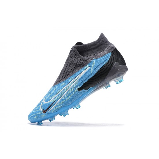 Nike Phantom GX Elite FG Blue Black High Football Boots Men