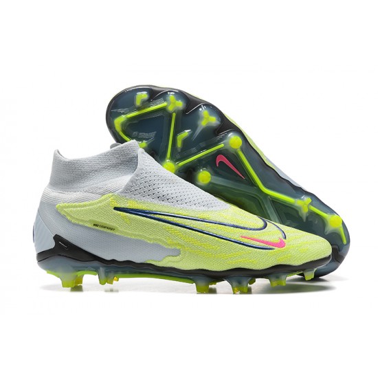 Nike Phantom GX Elite FG Gray Green High Football Boots Men