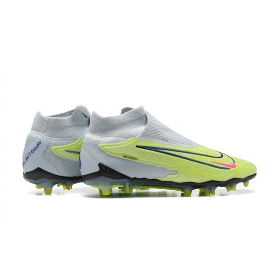 Nike Phantom GX Elite FG Gray Green High Football Boots Men