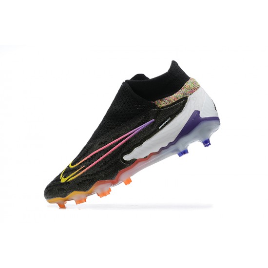 Nike Phantom GX Elite FG Orange Yellow Black White Purple High Football Boots Men