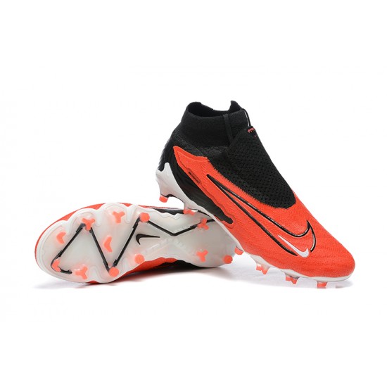 Nike Phantom GX Elite FG White Orange Black High Football Boots Men