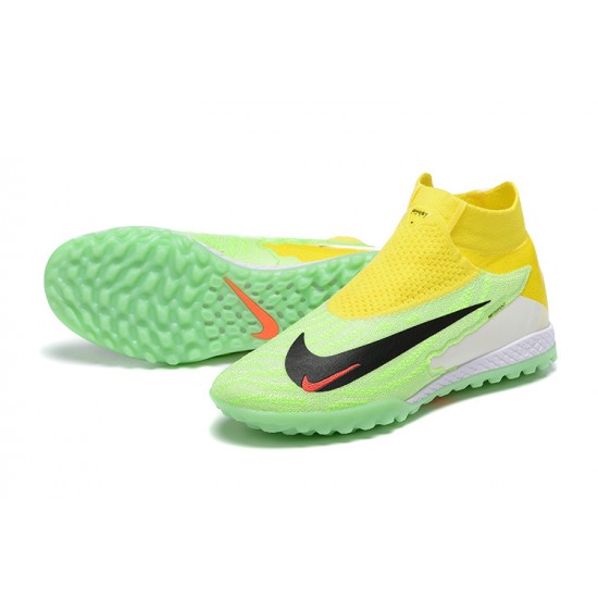 Nike Phantom GX Elite TF High Green Yellow Women/Men Football Boots