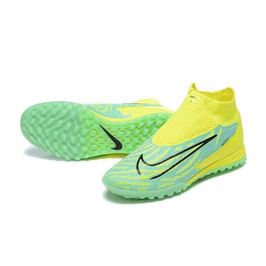 Nike Phantom GX Elite TF High Yellow Green Women/Men Football Boots