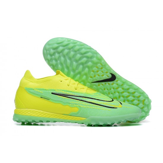 Nike Phantom GX Elite DF Link TF Yellow Green Black Low Football Boots Men