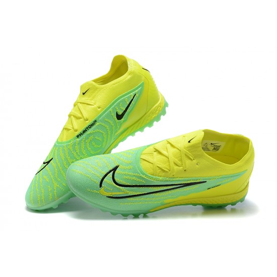 Nike Phantom GX Elite DF Link TF Yellow Green Black Low Football Boots Men