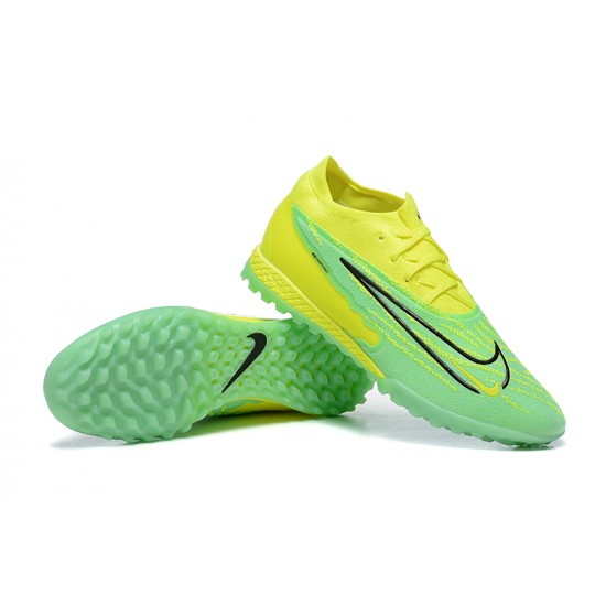Nike Phantom GX Elite DF Link TF Yellow Green Black Low Football Boots Men