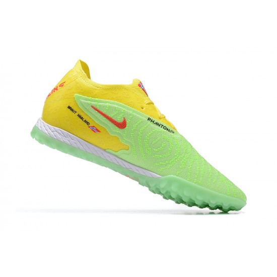 Nike Phantom GX Elite DF Link TF Yellow Green White Low Football Boots Men