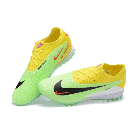 Nike Phantom GX Elite DF Link TF Yellow Green White Low Football Boots Men